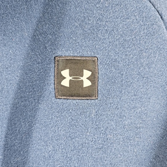 Under Armour Hoodie Mens Large Navy Blue Logo Pullover Fleece Lined Casual Gym L - Picture 2 of 10